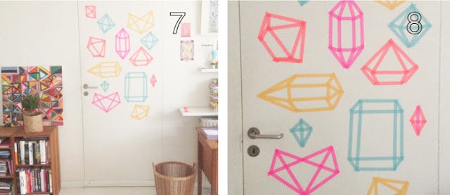 gem washi tape wall art