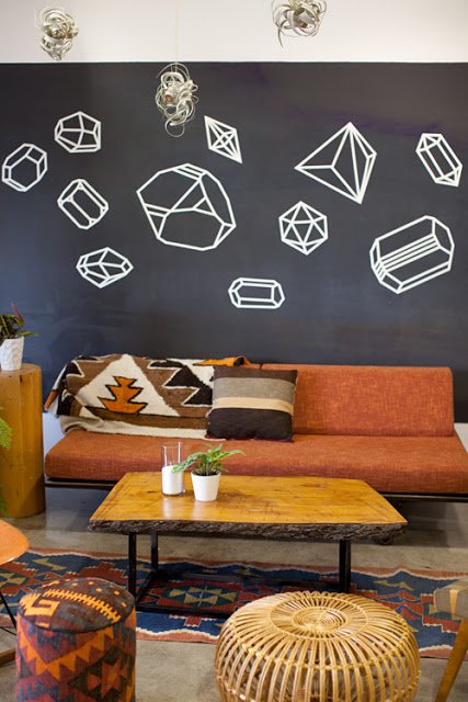 washi tape gem wall art bash please