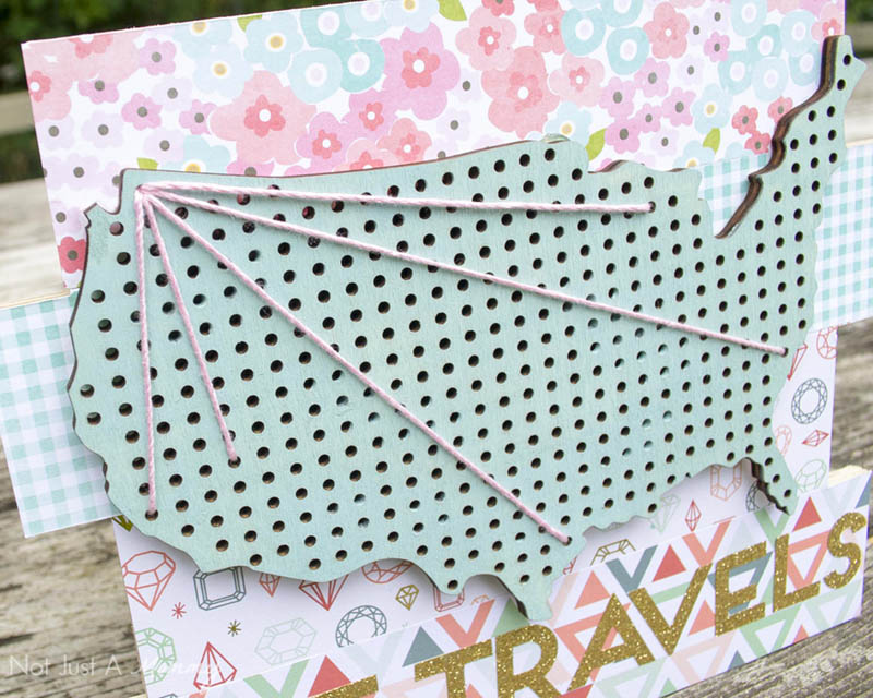 string art Love Travels Wood Sign