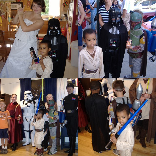 group of people in costume celebrating Star Wars Day