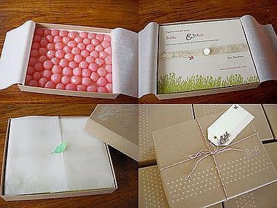 pink candy box invite