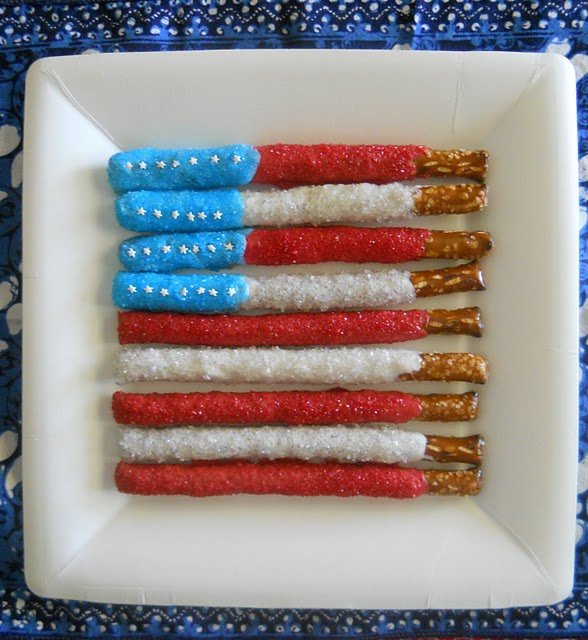 4th Of July pretzel rod flag