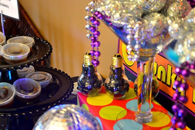 70s Disco Party table blacklight bulb