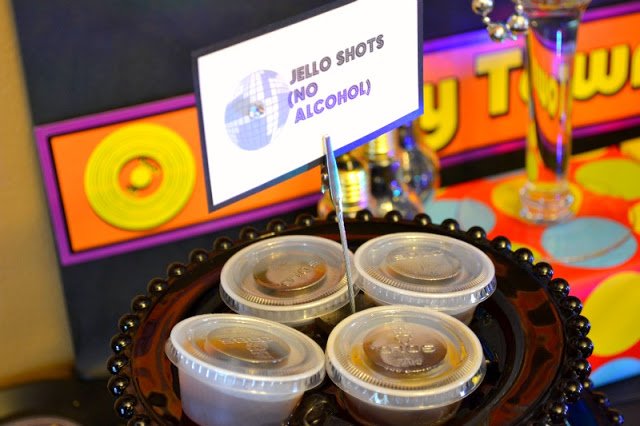 70s Disco Party table Jello shots