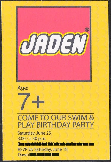 LEGO party invite