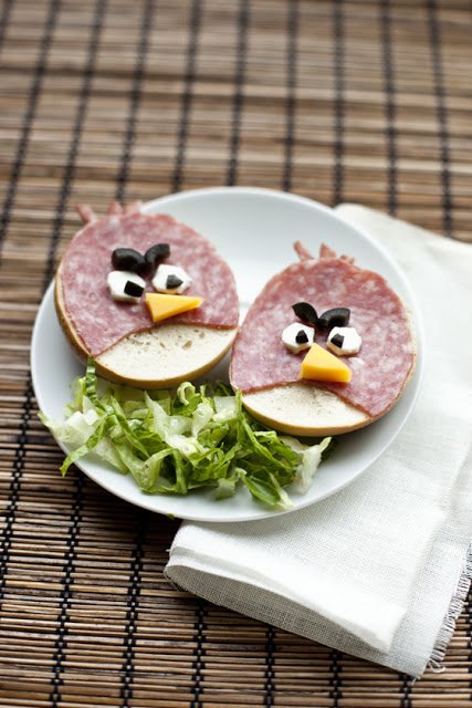 Angry Birds party ideas sandwich