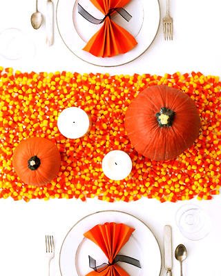 Halloween party candy corn decor
