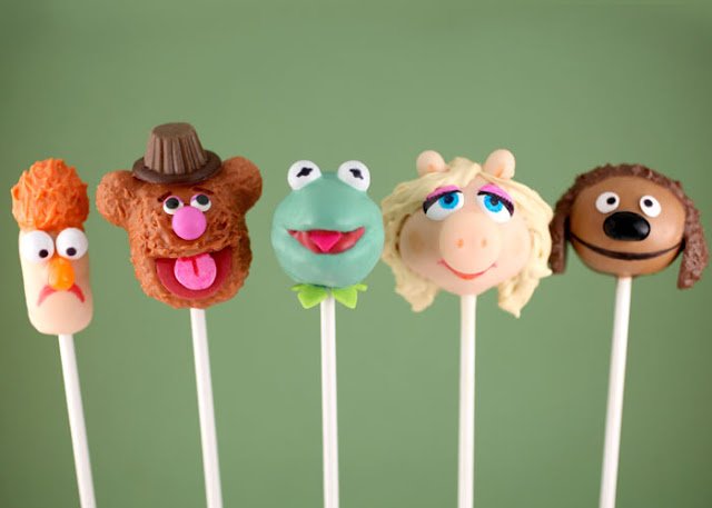 Muppet movie party collage Muppet cakepops