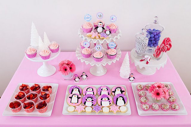 pink purple penguin party Glorious Treats