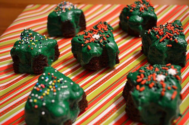 brownie tree petit fours on platter