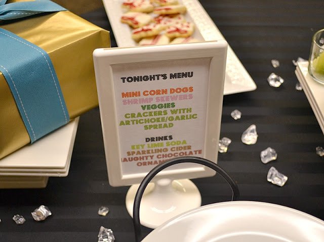 Christmas gift wrapping party menu