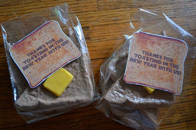 Toast In The New Year Brunch candy favor toast mold