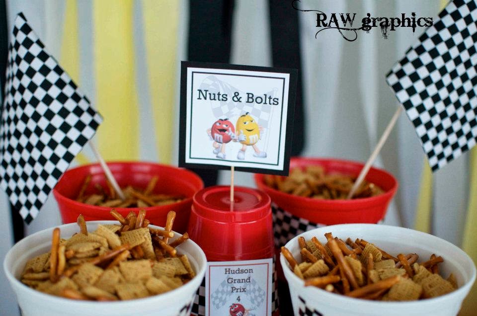 M&M racecar party snacks