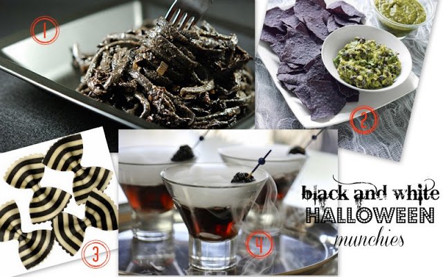 black and white Halloween food