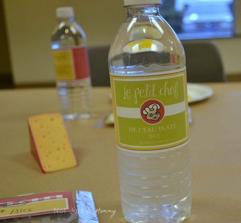 Little Chef Cooking Party water bottle label