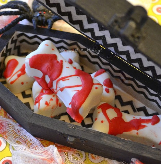 Wooden coffin treat boxes candy bones