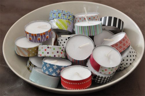 washi tape tealights