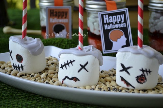 zombie party treat table marshmallows 2
