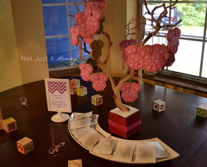 Sugar and spice autumn themed baby shower cookie favor tree