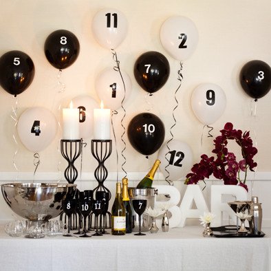 celebrating New Year's Eve at home balloon countdown