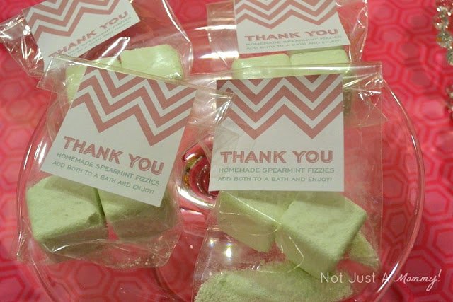 girls' weekend spa party homemade bath fizzies