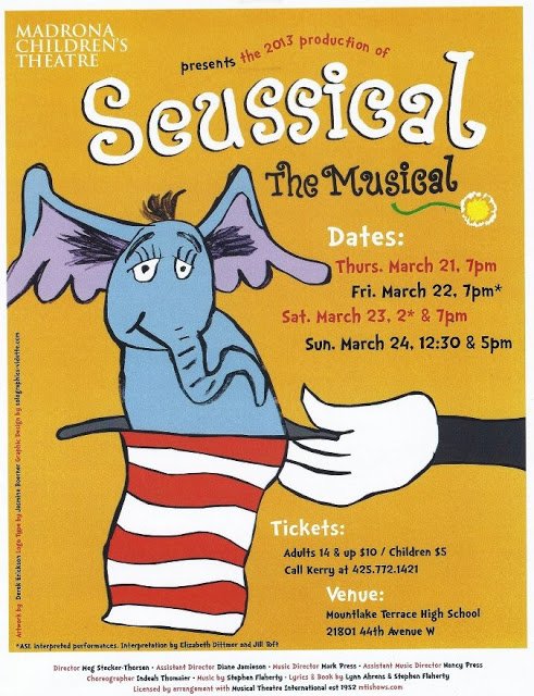 Tuesday Tip – Celebrating 20 Years, Madrona Children’s Theatre Presents Seussical The Musical