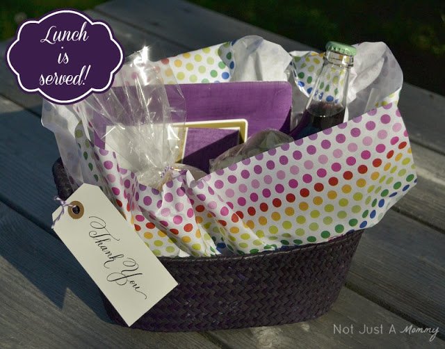 Teacher Appreciation picnic lunch basket