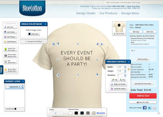 Tuesday Tip – Blue Cotton Custom T-Shirt Review