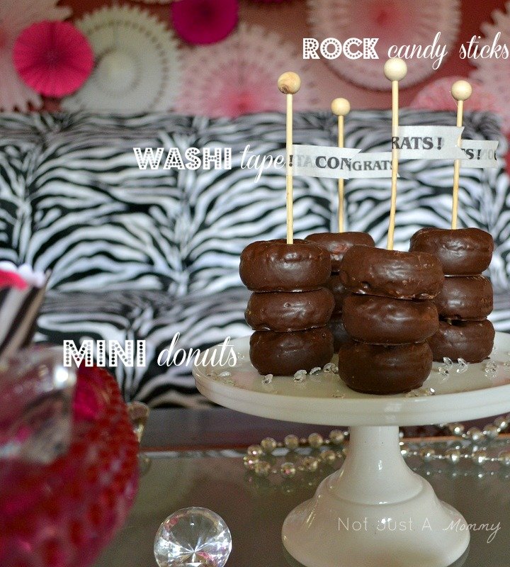 bling baby shower table donuts