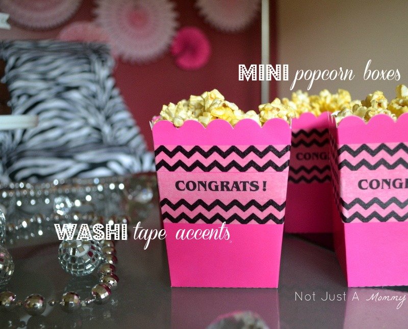 bling baby shower table popcorn boxes