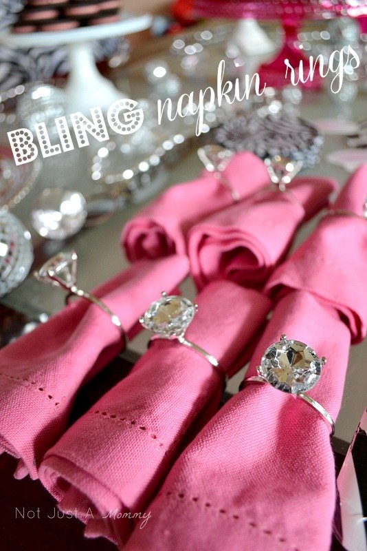 bling baby shower table napkin rings
