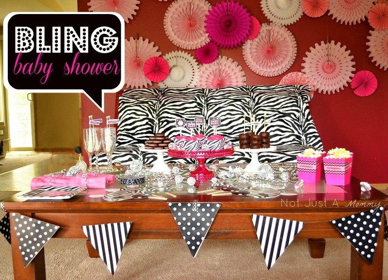 bling baby shower table