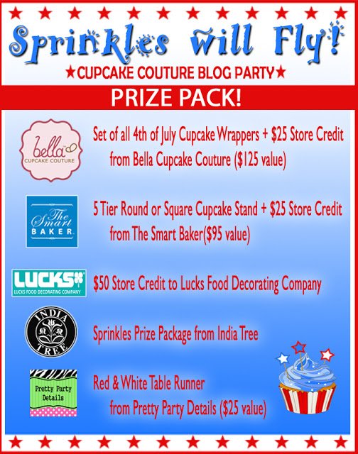 cupcake couture blog party sprinkles will fly 4th Of July giveaway