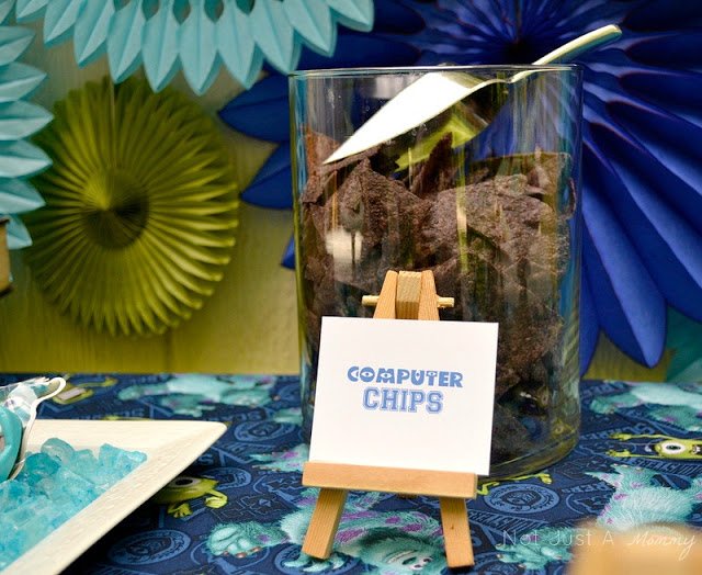 Monsters University lunchtime table blue computer chips