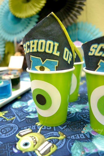 Monsters University lunchtime table Mike Wazowski cups