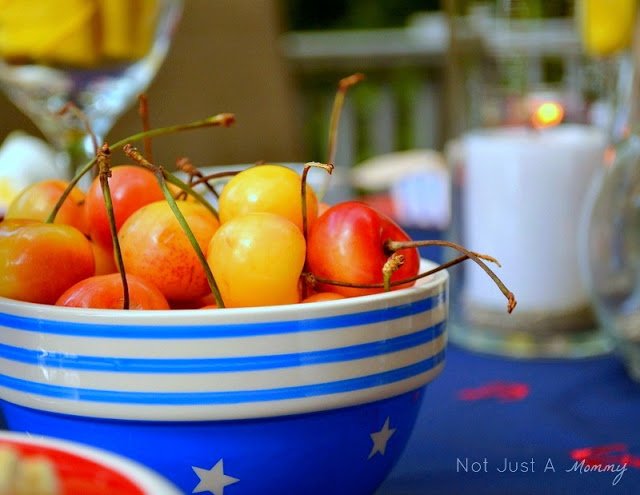 Starfish And Stripes: Nautical 4th Of July Tablescape cherry bowl