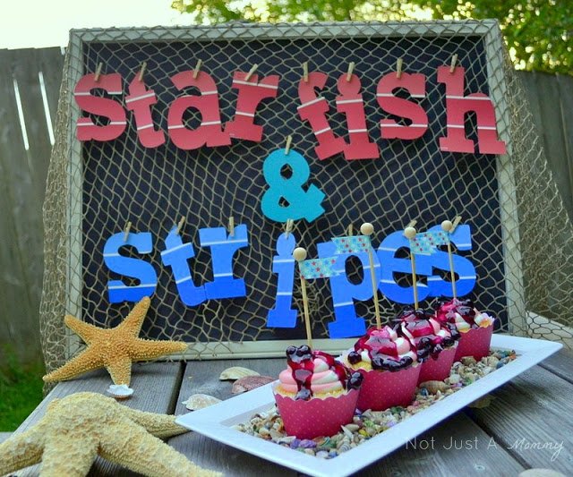 starfish and stripes 4th of july cupcakes 