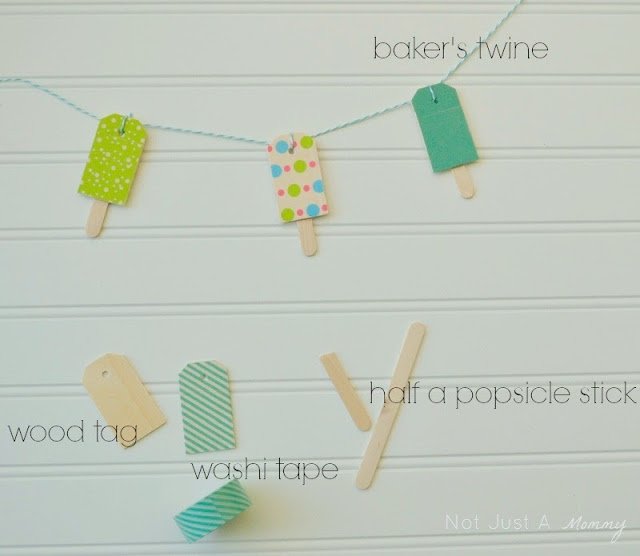 wood tag popsicle garland DIY