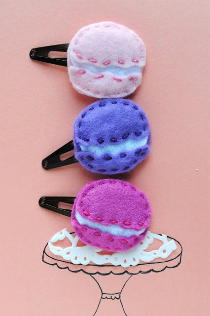 felt macaron hair clip crafts