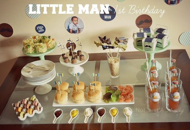 Little Man First Birthday Lunch table