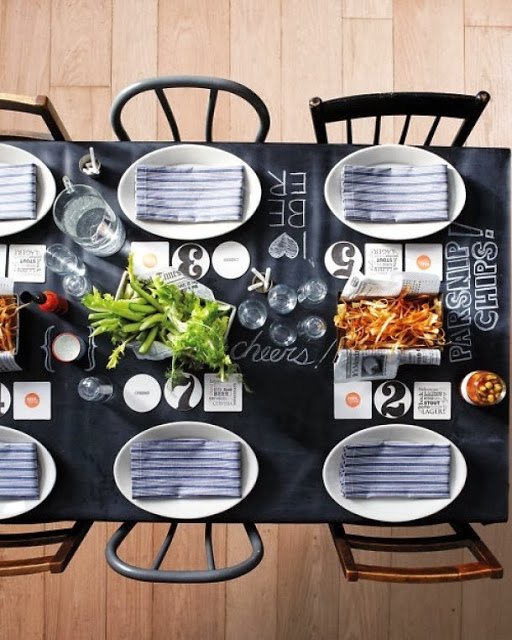 black and white beer tasting parties chalkboard table 