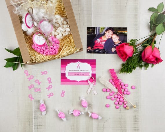 Chic Sweets Damaris' Kick Breast Cancer's Ass candy gift box