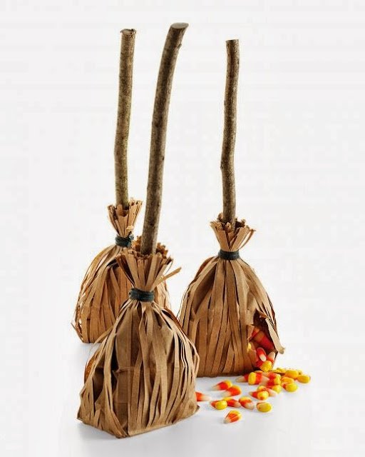 It's Halloweek! Witch Crafts paper bag broom sticks