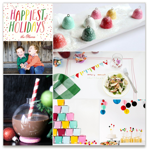 Minted Holiday Inspiration Board: Confetti And Bright Christmas