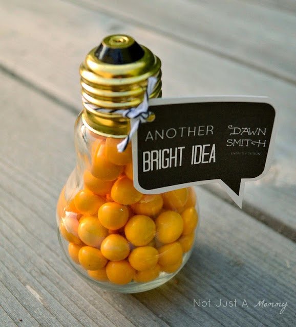 New Year's Eve Party lightbulb favors with Sixlets