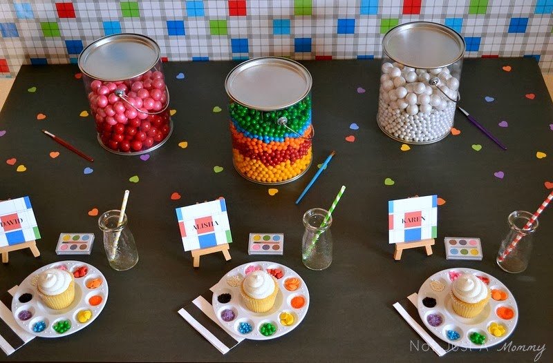 Color Of Love Valentine party table closeup