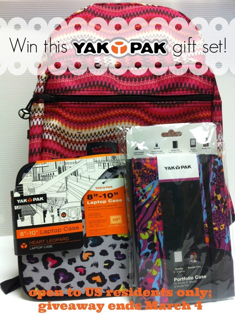 Yak Pak gift pack giveaway; ends March 4