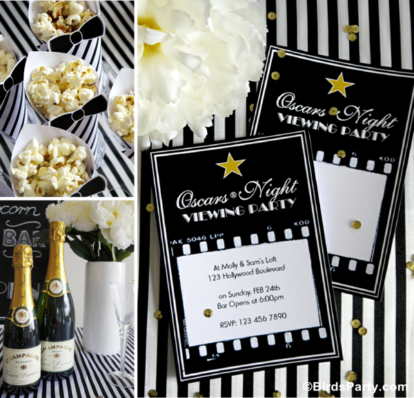 Oscar party inspiration Bird's Party free printables