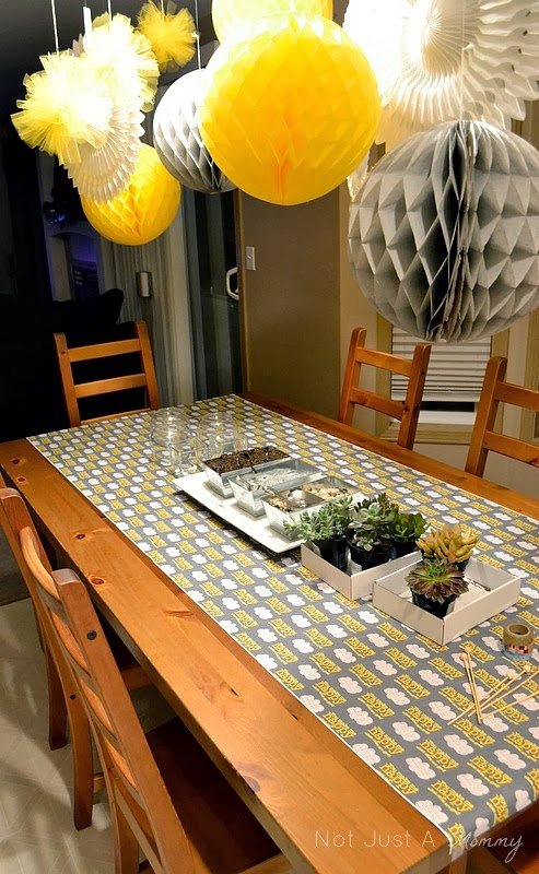 Sunshine and Grey Girl's Night Out planting table