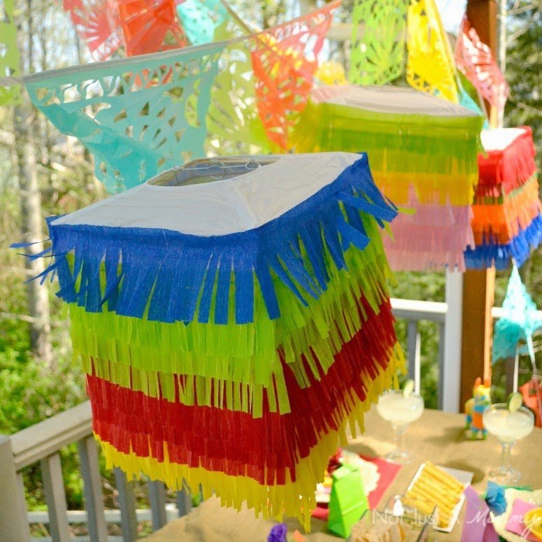 Cinco De Mayo party table DIY pinata lanterns